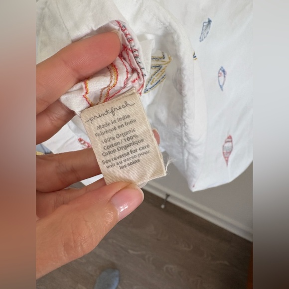 Printfresh Beachy Embroidered Seashell Pajama Top Only Small - Picture 6 of 7